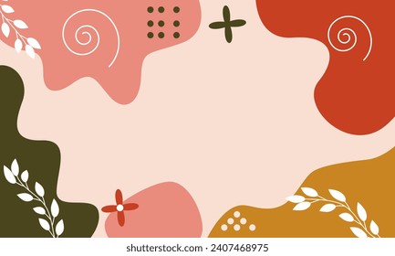 hand drawn flat design abstract shapes background