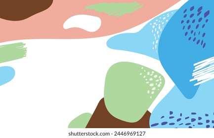 Diseño plano dibujado a mano fondo de garabato abstracto.