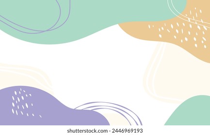 Diseño plano dibujado a mano fondo de garabato abstracto.