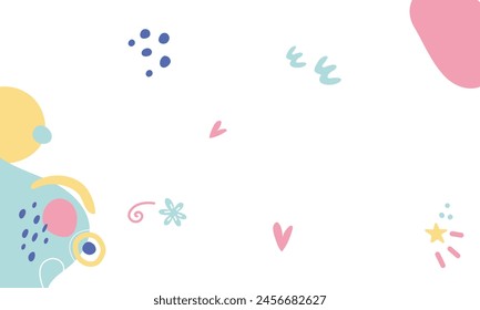 Hand drawn flat design abstract doodle background.