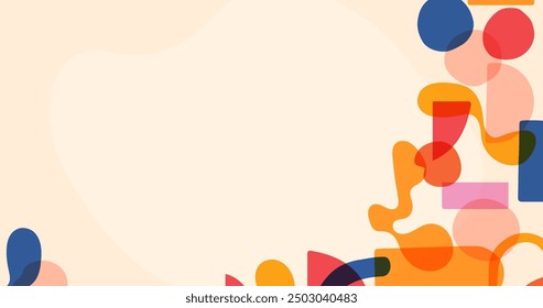 Hand drawn flat design abstract shapes background vector design in eps 10