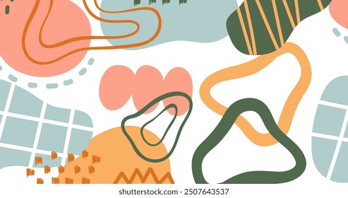 Handgezeichnetes flaches Design abstraktes Doodle-Hintergrund, Vektordesign in eps 10