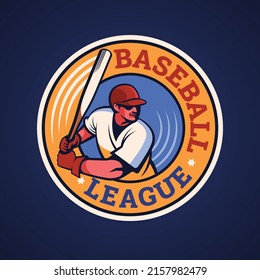 Baseballlogo in handgezeichneter Form