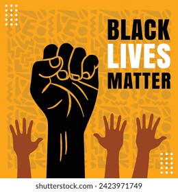 Hand drawn flat design Black Lives Matter Instagram posts template.
Vector Illustration.
