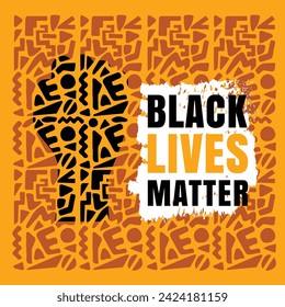 Hand drawn flat design Black Lives Matter Instagram posts template.