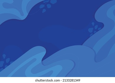 Hand drawn flat design blue background vector
