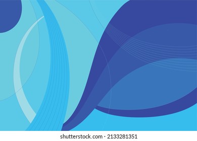 Hand drawn flat design blue background vector