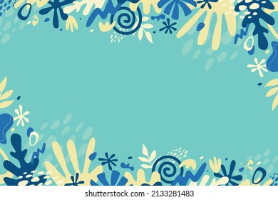 Hand drawn flat design blue background vector