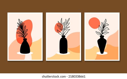 Hand drawn flat design boho wall art
