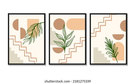 Hand drawn flat design boho wall art