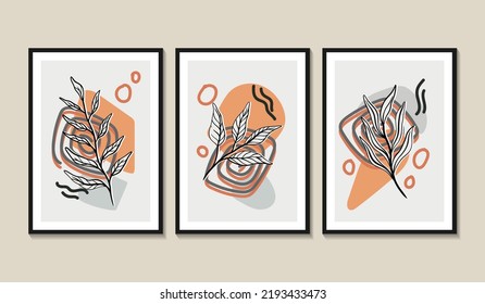 Diseño plano dibujado a mano boho arte de pared