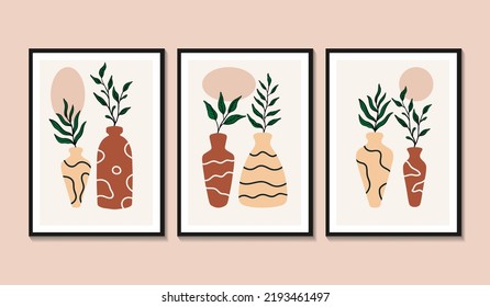 Hand drawn flat design boho wall art