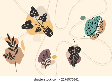 Diseño plano dibujado a mano boho arte de pared