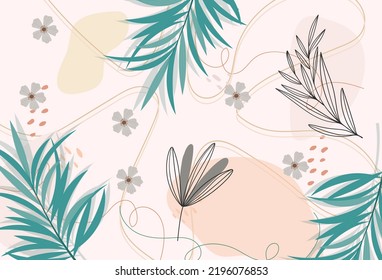 Diseño plano dibujado a mano boho arte de pared
