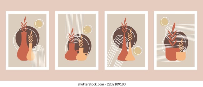 Hand drawn flat design boho wall art