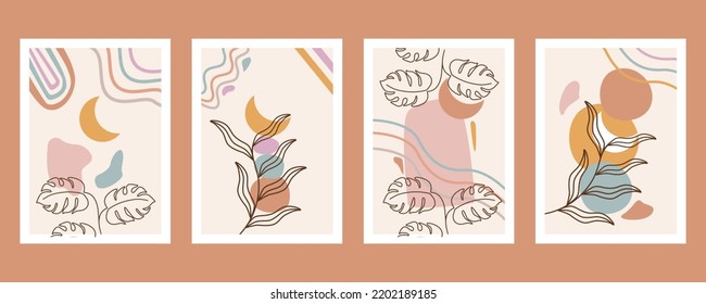 Hand drawn flat design boho wall art