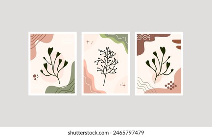 Hand Drawn Flat Design Boho Wall Art Covers Collection