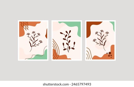 Hand Drawn Flat Design Boho Wall Art Covers Collection