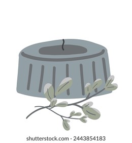 Hand drawn flat design candle set
