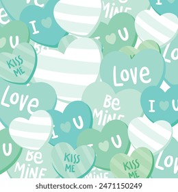 Hand drawn flat design conversation hearts.