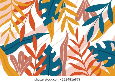 Hand drawn flat design floral pattern design