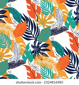 Hand drawn flat design floral pattern design