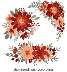handgezeichnete Kollektion von Blumen