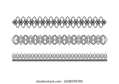 Hand drawn flat design greek border set
