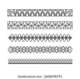 Hand drawn flat design greek border set