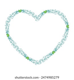 Diseño plano dibujado a mano corazones borde y marco.
