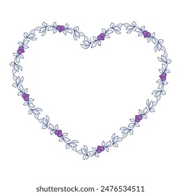 Diseño plano dibujado a mano corazones borde y marco.