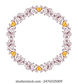 Handgezeichnete flache Design Herzen Rand und Rahmen