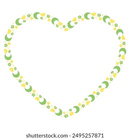 Hand drawn flat design hearts border and frame.