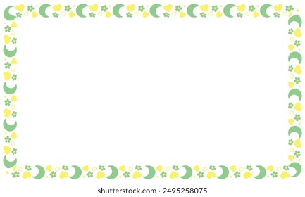Hand drawn flat design hearts border and frame.
