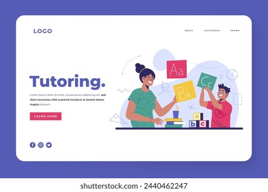 Hand drawn flat design homepage illustration vector design in eps 10
