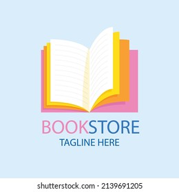 hand drawn flat design library book logo collection vector