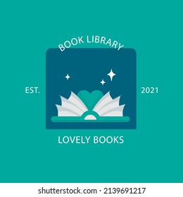 hand drawn flat design library book logo collection vector