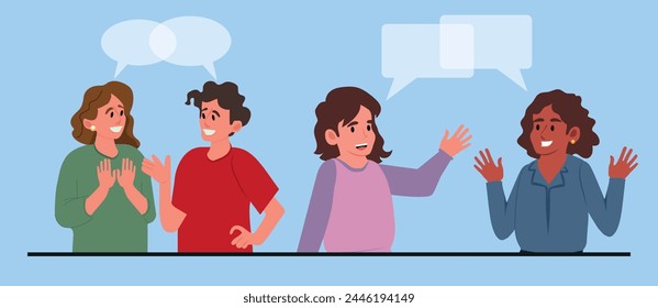 Hand drawn flat design people talking