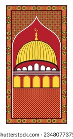 Hand drawn flat design prayer mat print design