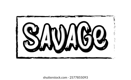 Hand drawn flat design savage logo template vector illustration.
