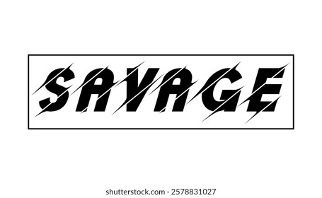 Hand drawn flat design savage logo template vector illustration.