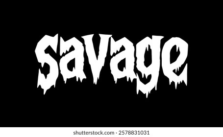 Hand drawn flat design savage logo template vector illustration.