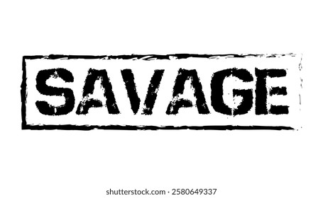 Hand drawn flat design savage logo template vector illustration.