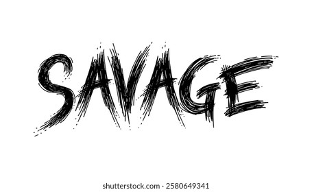 Hand drawn flat design savage logo template vector illustration.