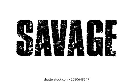 Hand drawn flat design savage logo template vector illustration.