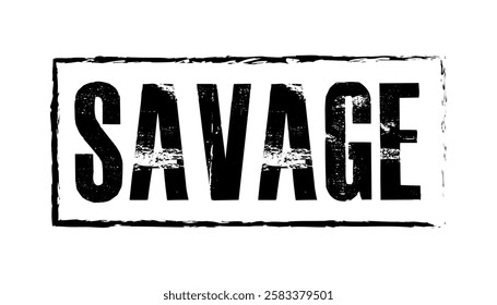 Hand drawn flat design savage logo template vector illustration.