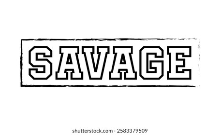 Hand drawn flat design savage logo template vector illustration.