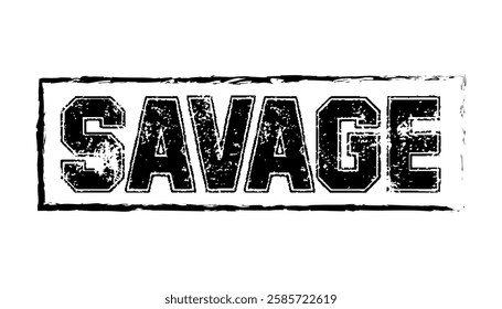 Hand drawn flat design savage logo template vector illustration.