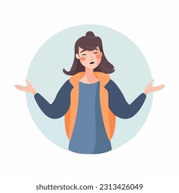 Hand drawn flat design shrug illustration