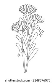 Hand drawn flat design simple flower outline 